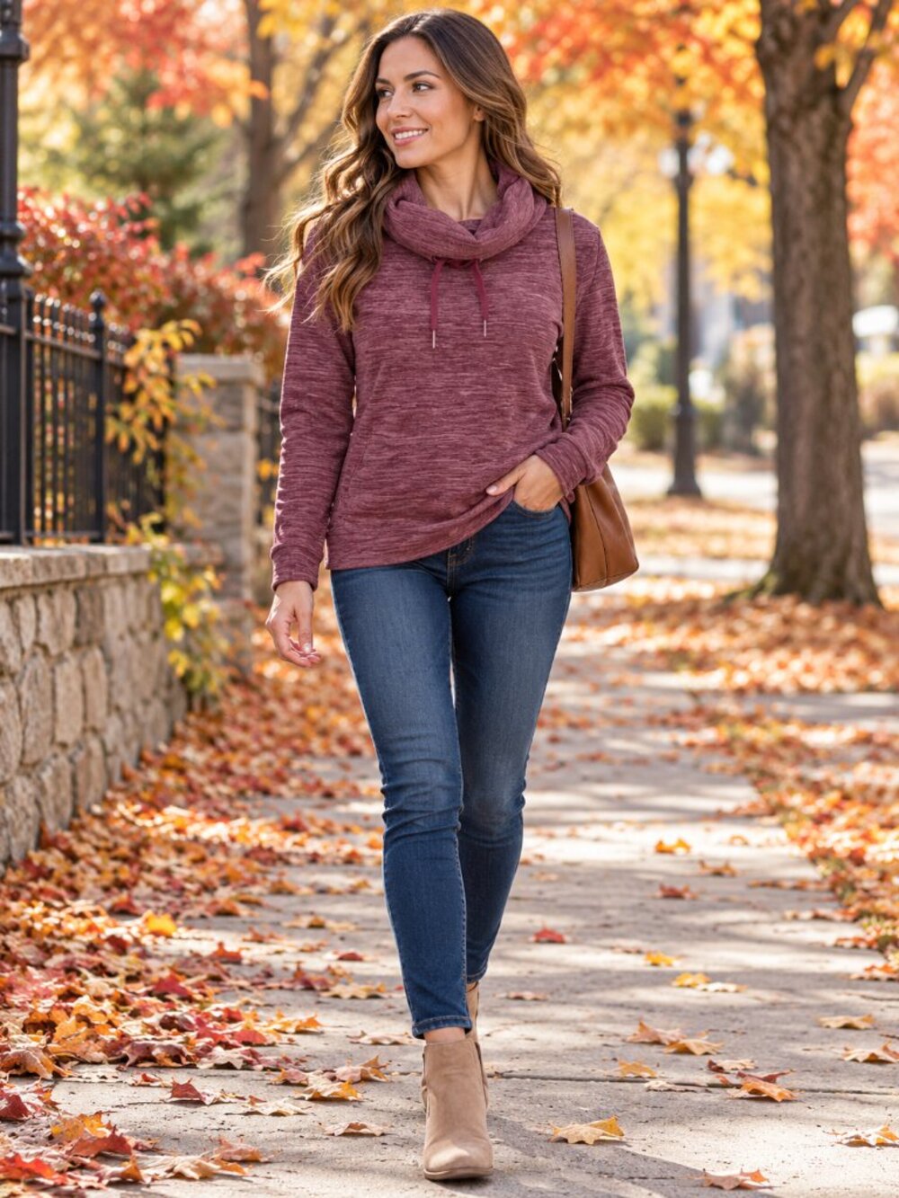 Ladies Cowl Neck Sweater -(size 8)